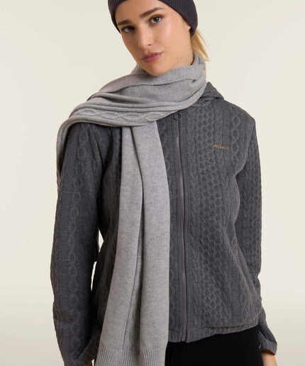 Sciarpa in maglia con treccia centrale decorativa - Piedi Folli