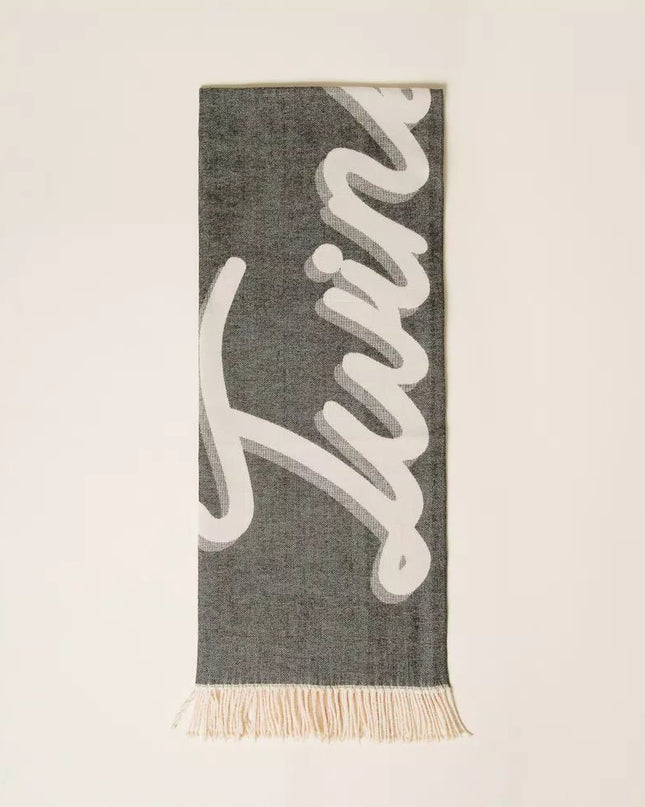 Sciarpa in panno jacquard con logo - Piedi Folli