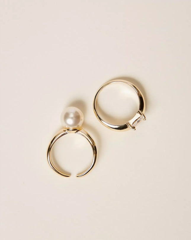 Set di anelli con strass e perla - Piedi Folli