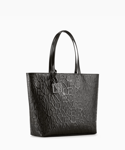 Shopper con zip e lettering logo impresso all - over - Piedi Folli