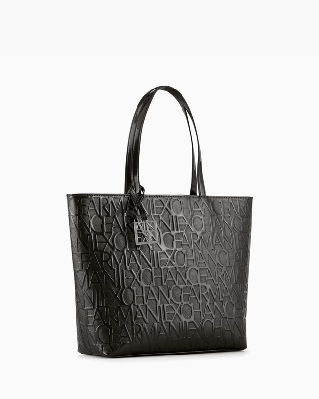 Shopper con zip e lettering logo impresso all - over - Piedi Folli