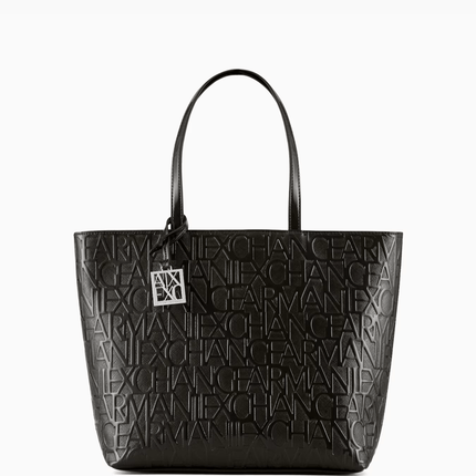 Shopper con zip e lettering logo impresso all - over - Piedi Folli