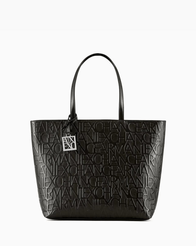 Shopper con zip e lettering logo impresso all - over - Piedi Folli