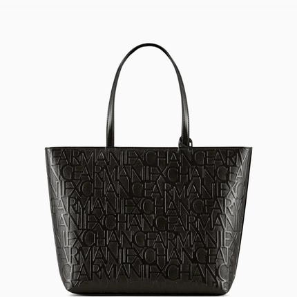 Shopper con zip e lettering logo impresso all - over - Piedi Folli