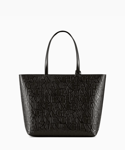 Shopper con zip e lettering logo impresso all - over - Piedi Folli