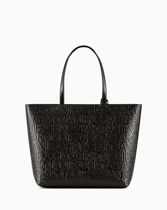 Shopper con zip e lettering logo impresso all - over - Piedi Folli