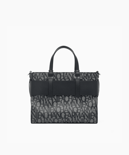 Shopper in Tessuto Strutturato con Manici a Corda - Piedi Folli