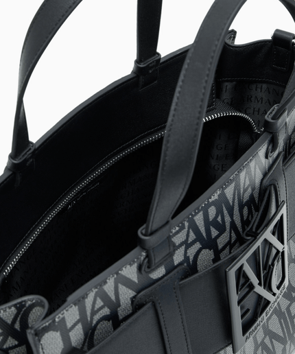 Shopper in Tessuto Strutturato con Manici a Corda - Piedi Folli