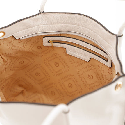 shopping bag in materiale con grana e tracolla removibile in nastro - Piedi Folli