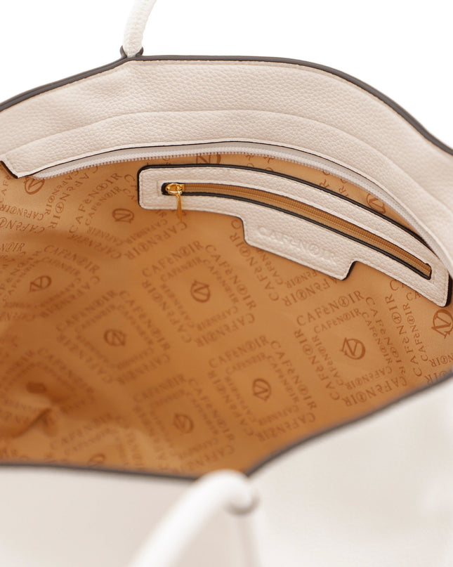 shopping bag in materiale con grana e tracolla removibile in nastro - Piedi Folli