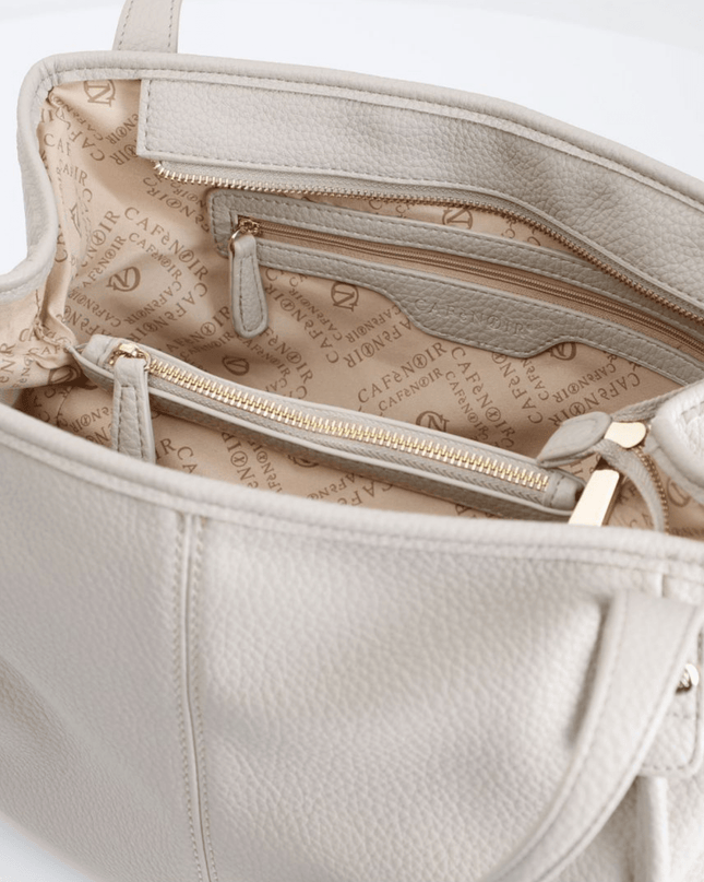 shopping bag morbida in materiale granato con tracolla e dettaglio lettering - Piedi Folli