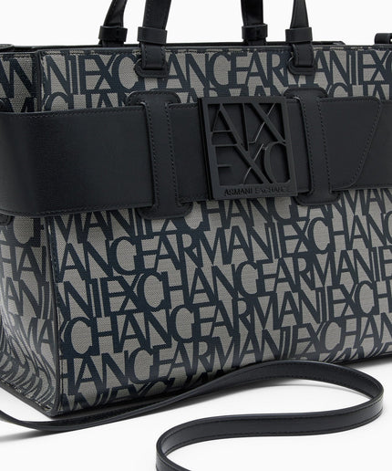 Shopping bag Susy con stampa monogram e logo - Piedi Folli