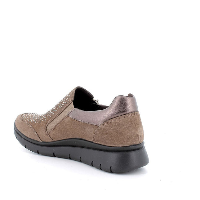 Slip on in pelle da donna fango - Piedi Folli