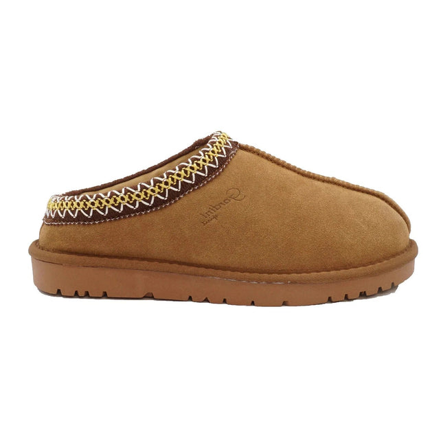 Slipper donna Jessica color Camel in pelle scamosciata - Piedi Folli