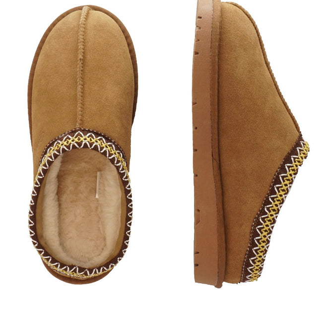 Slipper donna Jessica color Camel in pelle scamosciata - Piedi Folli