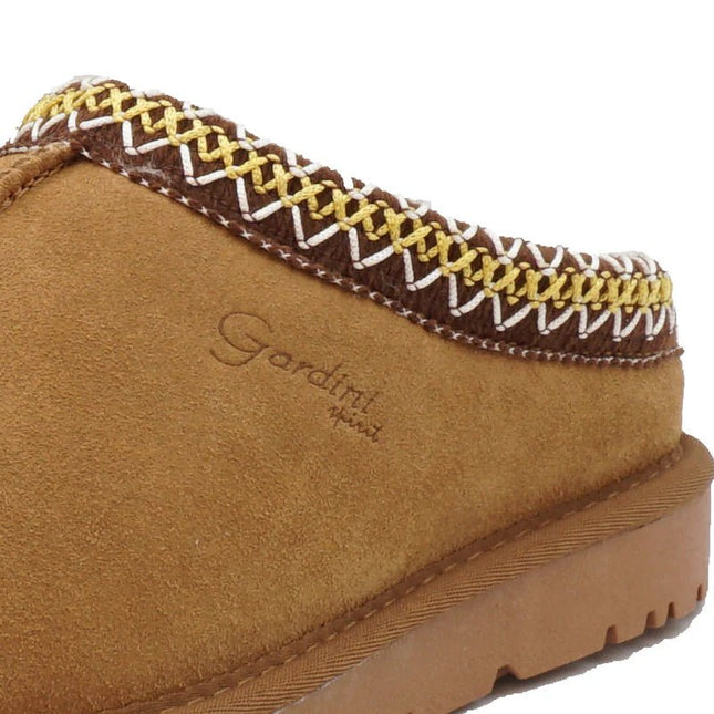 Slipper donna Jessica color Camel in pelle scamosciata - Piedi Folli