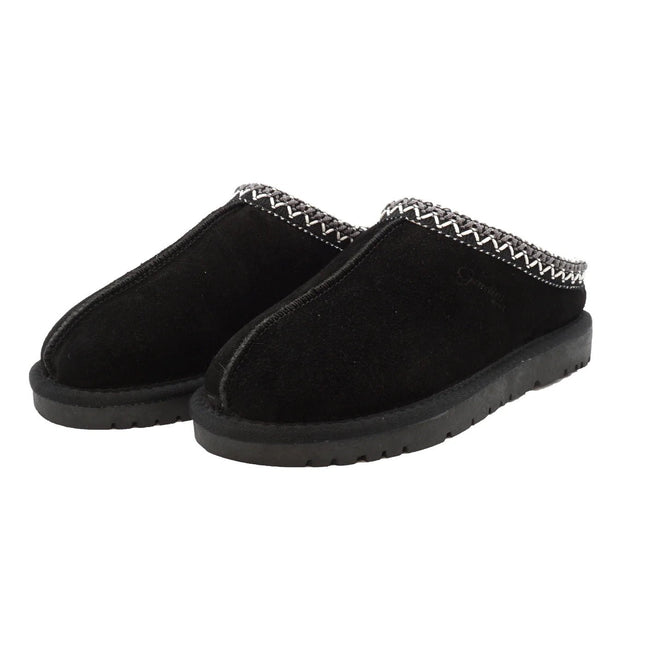 Slipper donna Jessica color Nero in pelle scamosciata - Piedi Folli