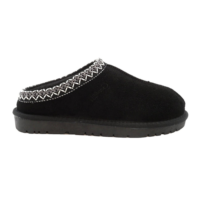 Slipper donna Jessica color Nero in pelle scamosciata - Piedi Folli