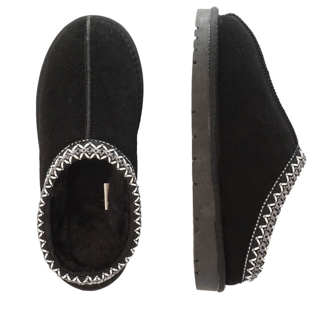 Slipper donna Jessica color Nero in pelle scamosciata - Piedi Folli