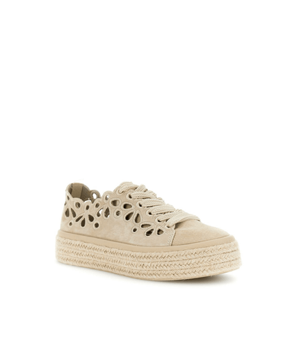 Sneakers allacciate in pelle con intagli laserati - Piedi Folli