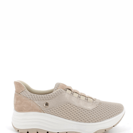 Sneakers beige con zeppa da donna - Piedi Folli