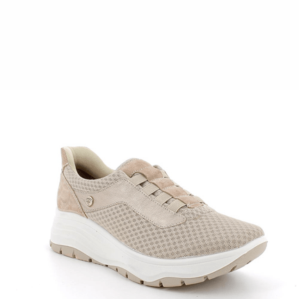 Sneakers beige con zeppa da donna - Piedi Folli