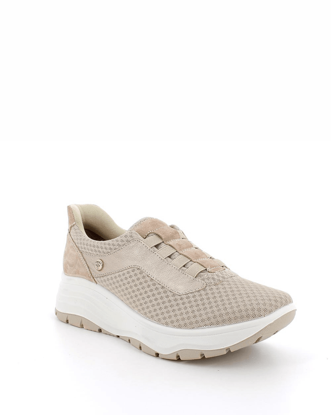 Sneakers beige con zeppa da donna - Piedi Folli