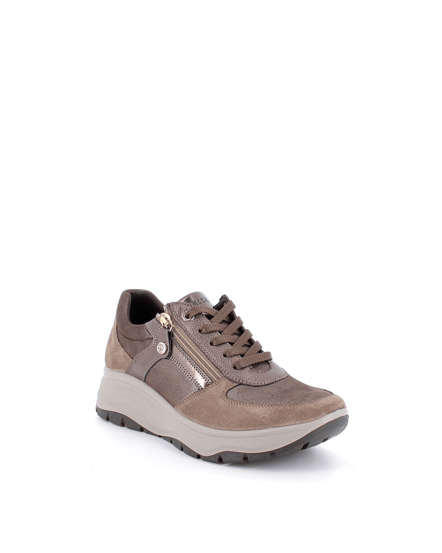 Sneakers con zeppa fango taupe - Piedi Folli