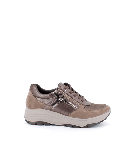 Sneakers con zeppa fango taupe - Piedi Folli