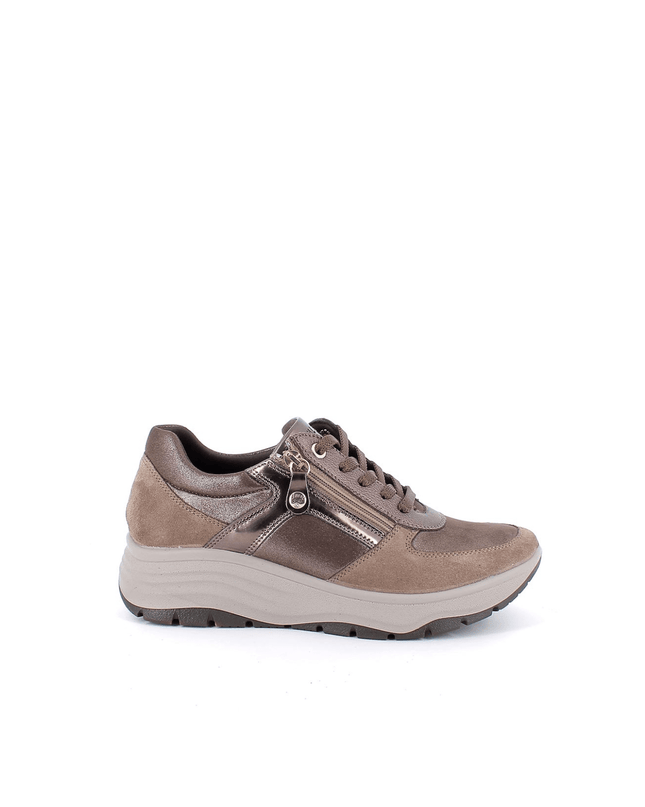 Sneakers con zeppa fango taupe - Piedi Folli