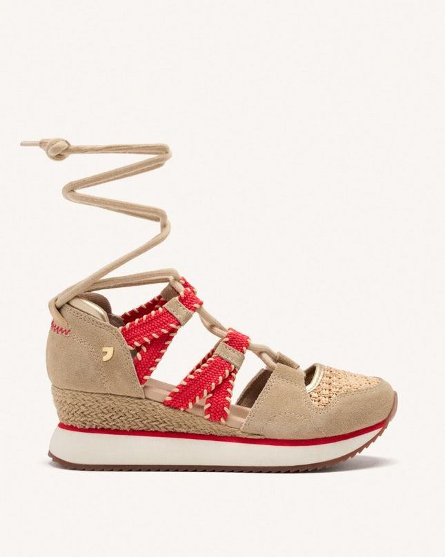 SNEAKERS PELLE CON ZEPPA E RAFIA GRISWOLD - Piedi Folli