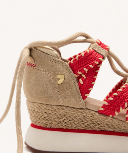 SNEAKERS PELLE CON ZEPPA E RAFIA GRISWOLD - Piedi Folli