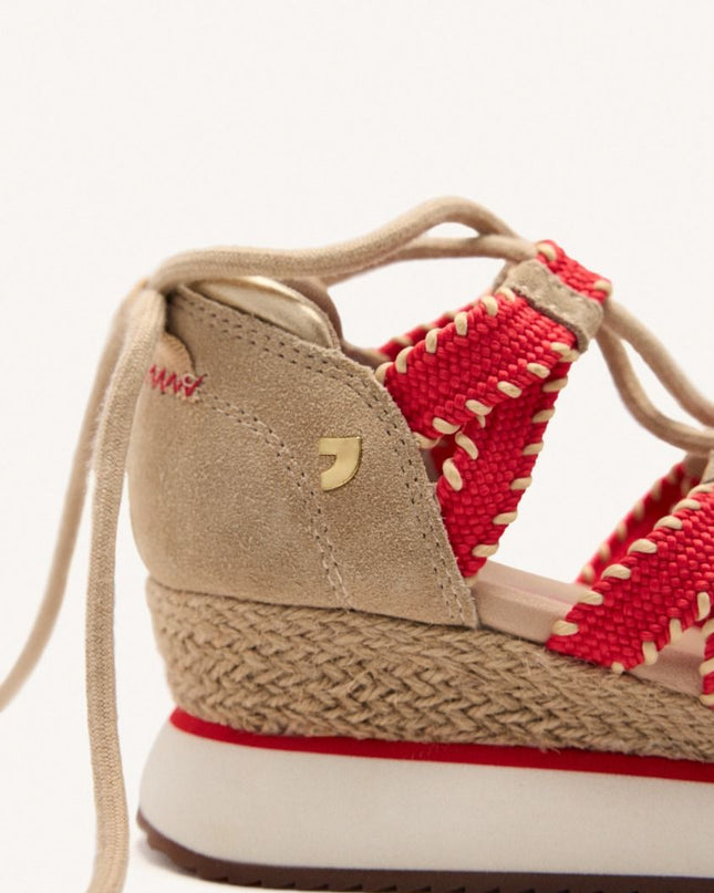 SNEAKERS PELLE CON ZEPPA E RAFIA GRISWOLD - Piedi Folli