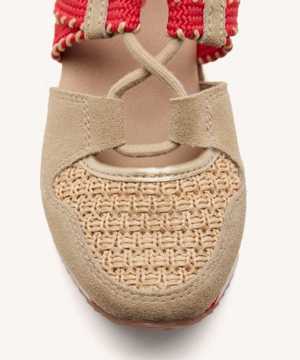 SNEAKERS PELLE CON ZEPPA E RAFIA GRISWOLD - Piedi Folli