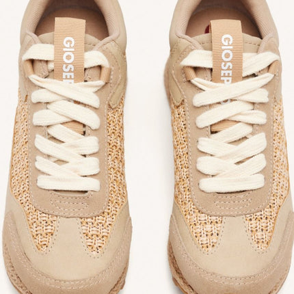 SNEAKERS PELLE CON ZEPPA IN RAFIA HARDING - Piedi Folli