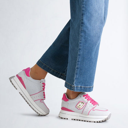 Sneakers platform in suede e mesh - Piedi Folli