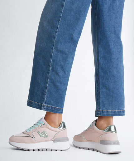 Sneakers platform in suede e nylon - Piedi Folli