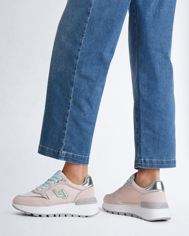 Sneakers platform in suede e nylon - Piedi Folli