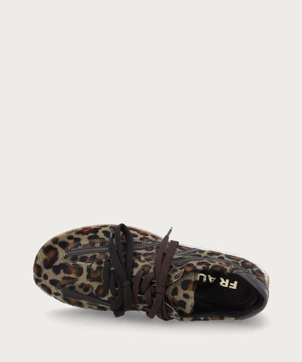 Sneakers vintage slim donna in pelle effetto cavallino verde maculata - Piedi Folli