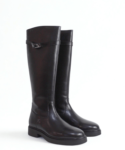 Stivale in pelle nero - Piedi Folli