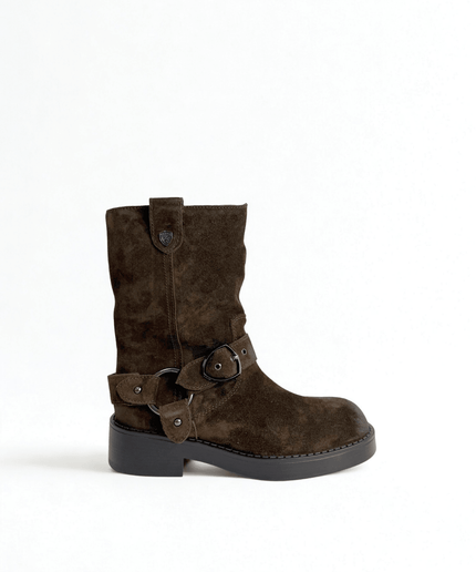 Stivale scamosciato marrone - Piedi Folli