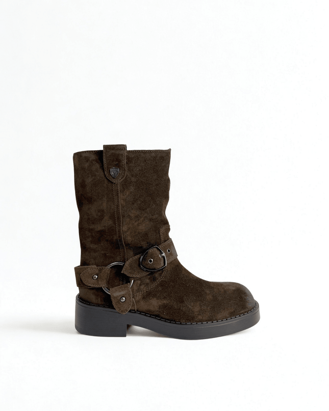 Stivale scamosciato marrone - Piedi Folli