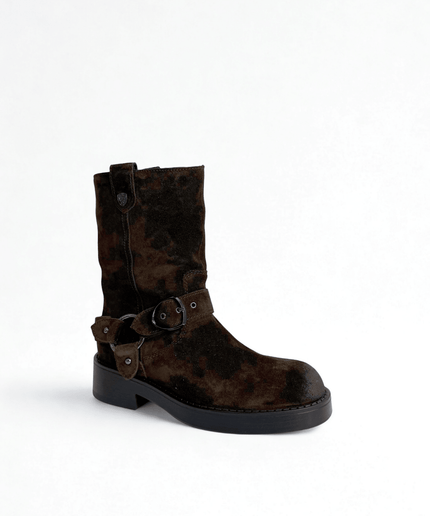 Stivale scamosciato marrone - Piedi Folli