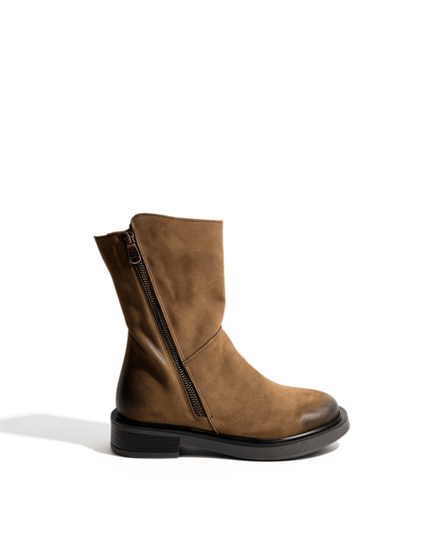 Stivaletti in pelle taupe - Piedi Folli