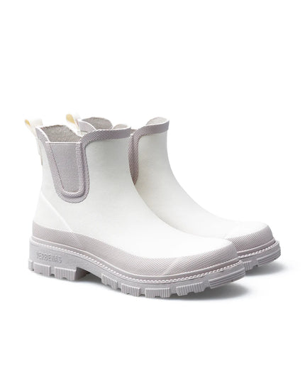Stivaletto da pioggia Lua Mate Combi Off White Greige - Piedi Folli