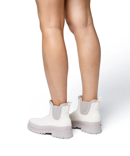 Stivaletto da pioggia Lua Mate Combi Off White Greige - Piedi Folli