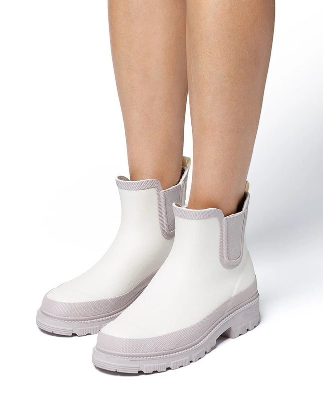 Stivaletto da pioggia Lua Mate Combi Off White Greige - Piedi Folli