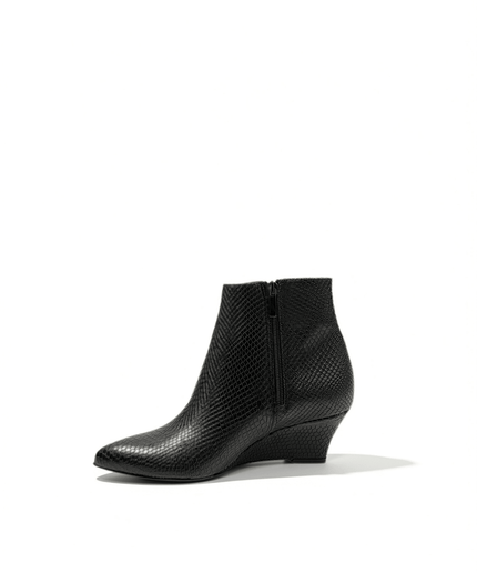 Stivaletto nero in pelle rettile - Piedi Folli