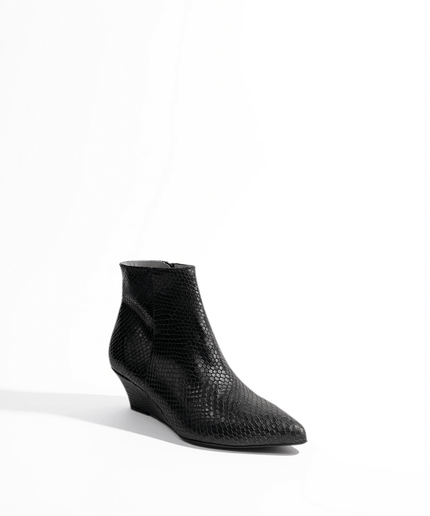Stivaletto nero in pelle rettile - Piedi Folli