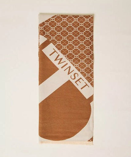 Stola in panno jacquard con logo - Piedi Folli